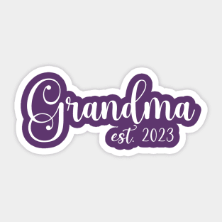 Grandma Est. 2023 (white text) Sticker